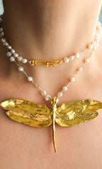 İncili Dragonfly Kolye