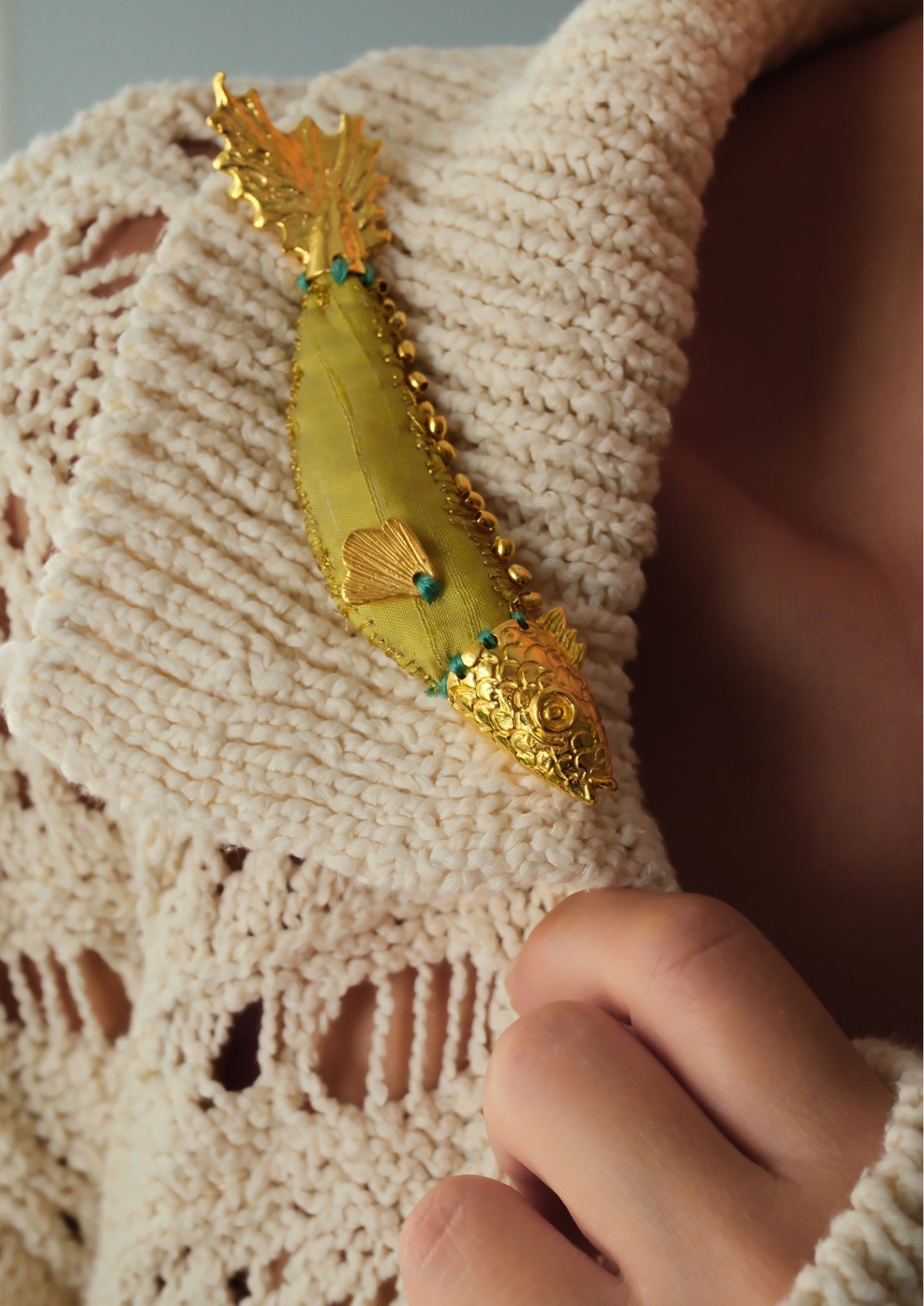 Yeşil Lucky Fish Broş