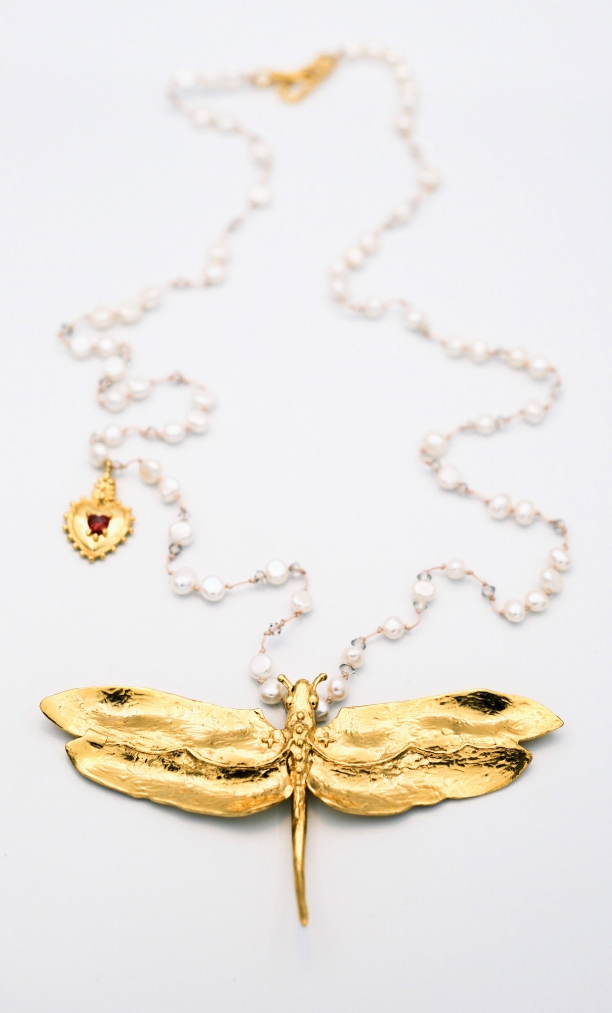 İncili Dragonfly Kolye